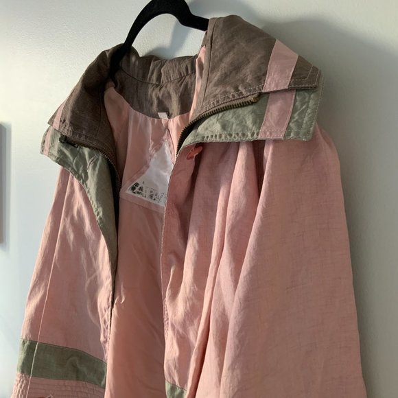 Vintage 80s Apropos Light Pink & Brown Jacket (Approx. size L) - Picture 5 of 10